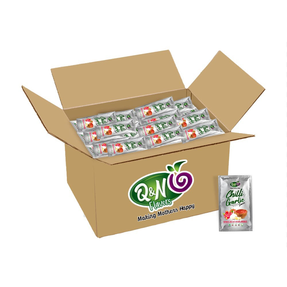 Q&N FLAVORS CHILLI GARLIC SAUCE SACHET (216 Nos Carton)