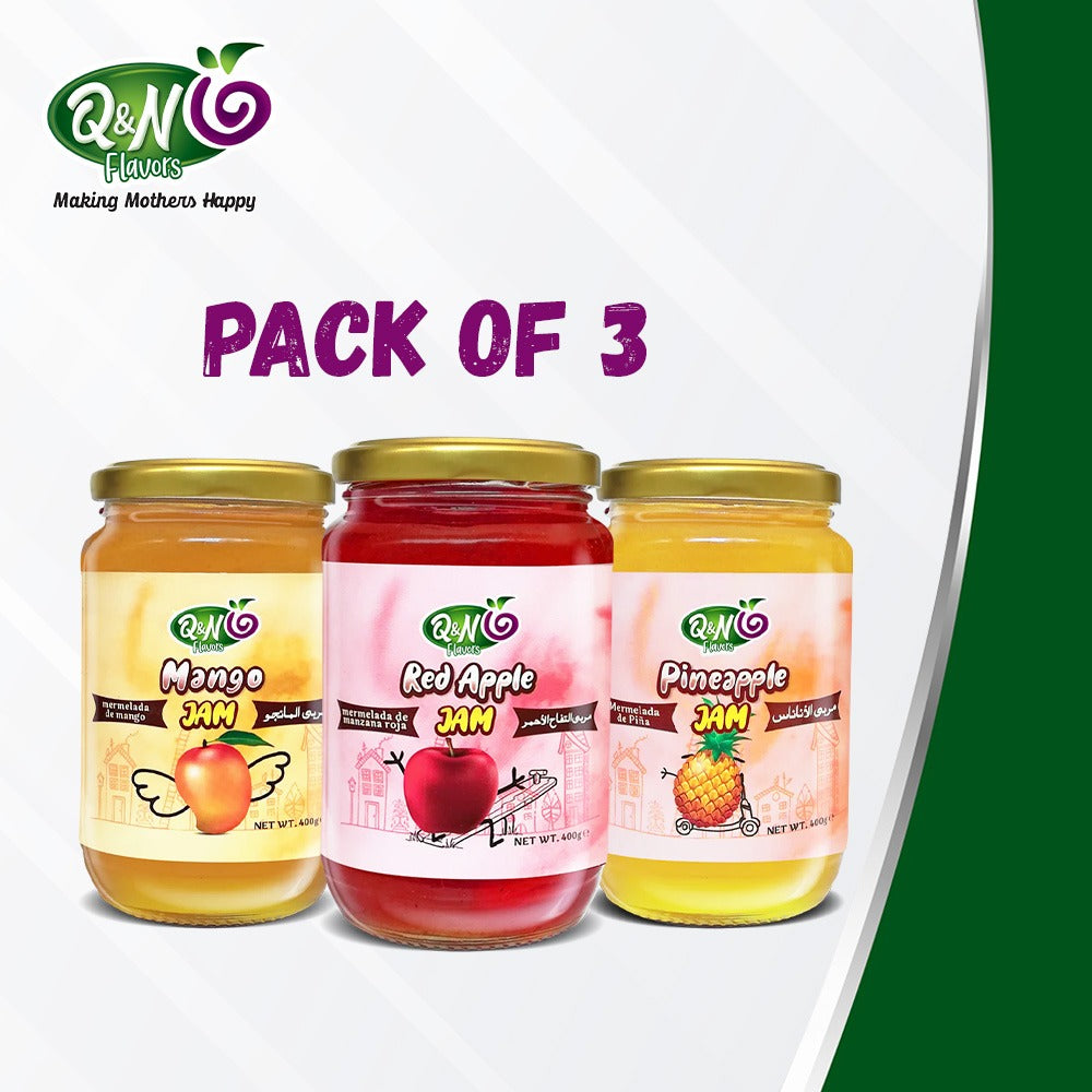 Q&N FLAVORS MANGO JAM / RED APPLE JAM / PINEAPPLE JAM 400GM