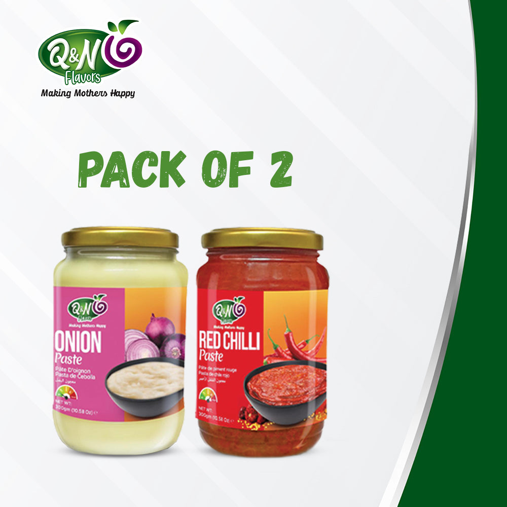 Q&N FLAVORS ONION PASTE / RED CHILLI PASTE 300GM