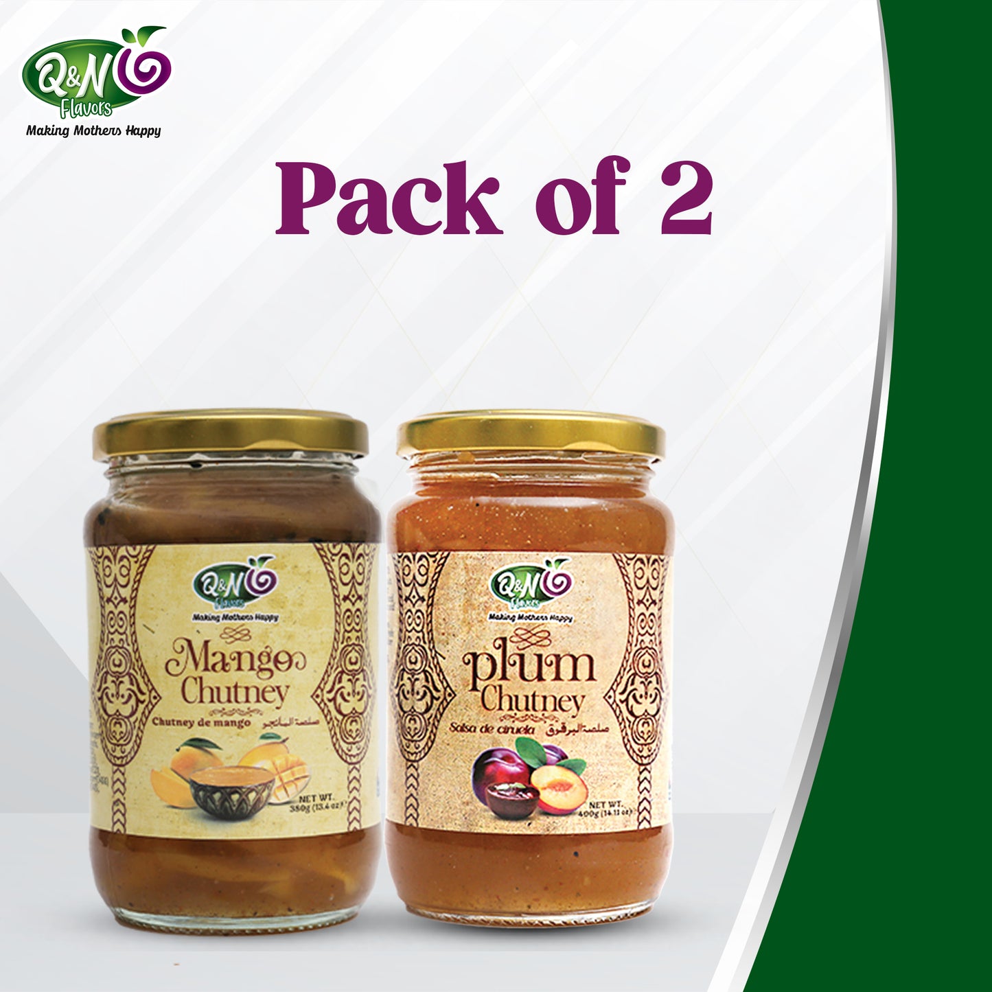 Q&N FLAVORS PLUM CHUTNEY 400GM / MANGO CHUTNEY 380GM