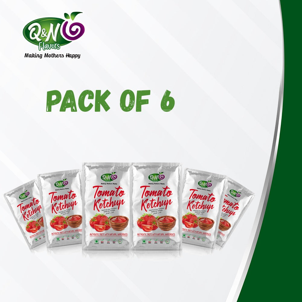 Q&N FLAVORS TOMATO KETCHUP SACHET 30 GM (PACK OF 6)