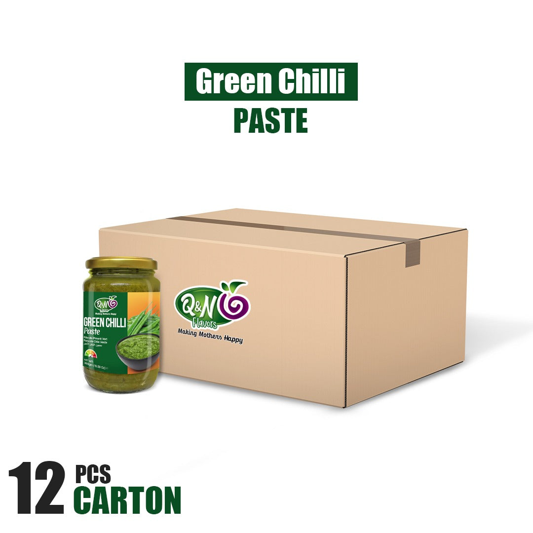 Q&N FLAVORS GREEN CHILLI PASTE 300GM (12Pcs Carton)