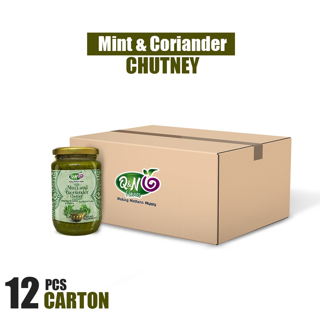 Q&N FLAVORS MINT CORIANDER CHUTNEY 300GM (12Pcs Carton)