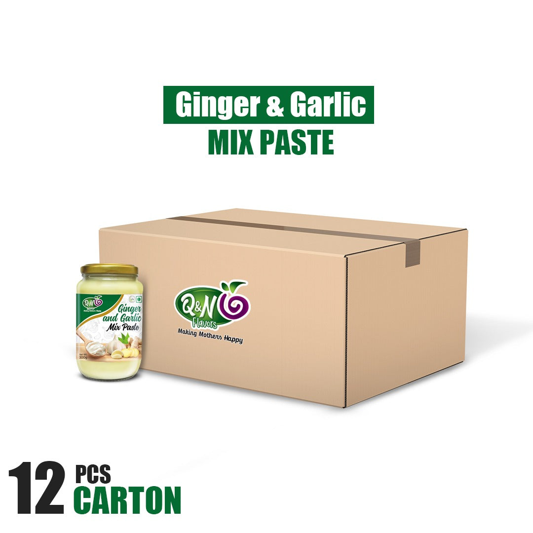 Q&N FLAVORS GINGER GARLIC MIX PASTE 300GM (12Pcs Carton)