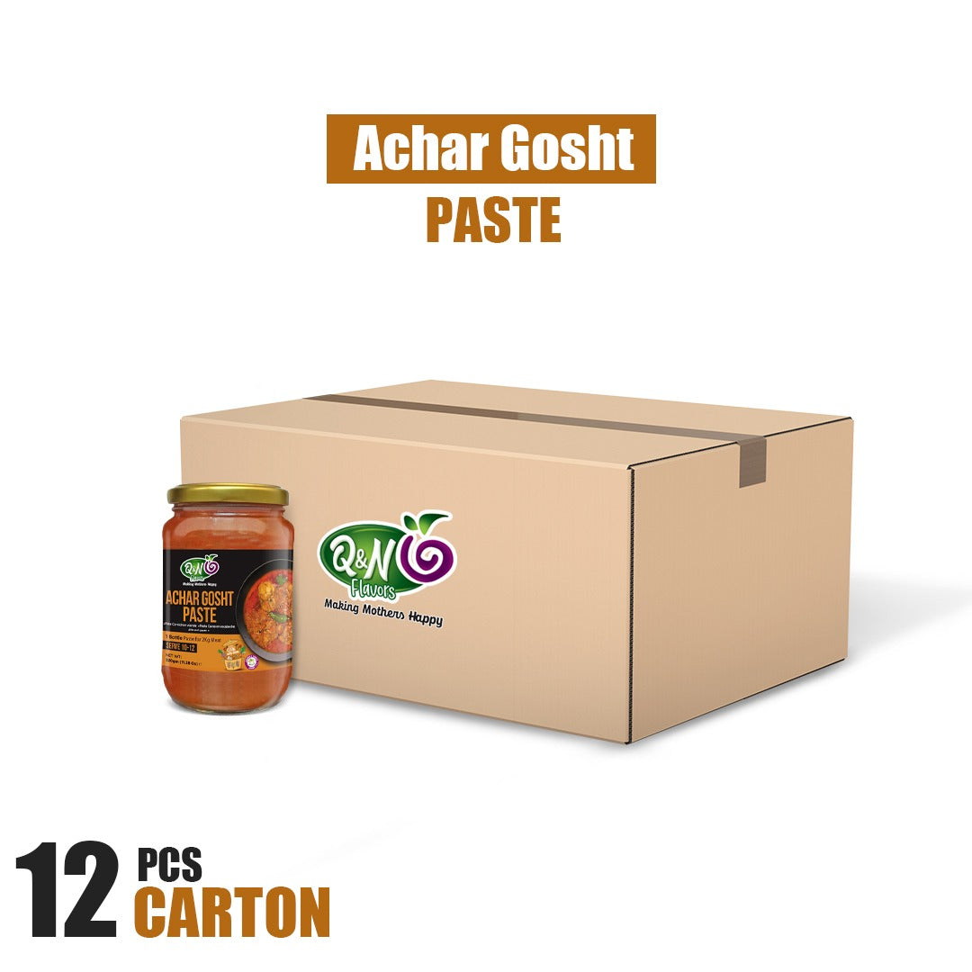 Q&N FLAVORS Achar Gosht Paste 320GM (12Pcs Carton)