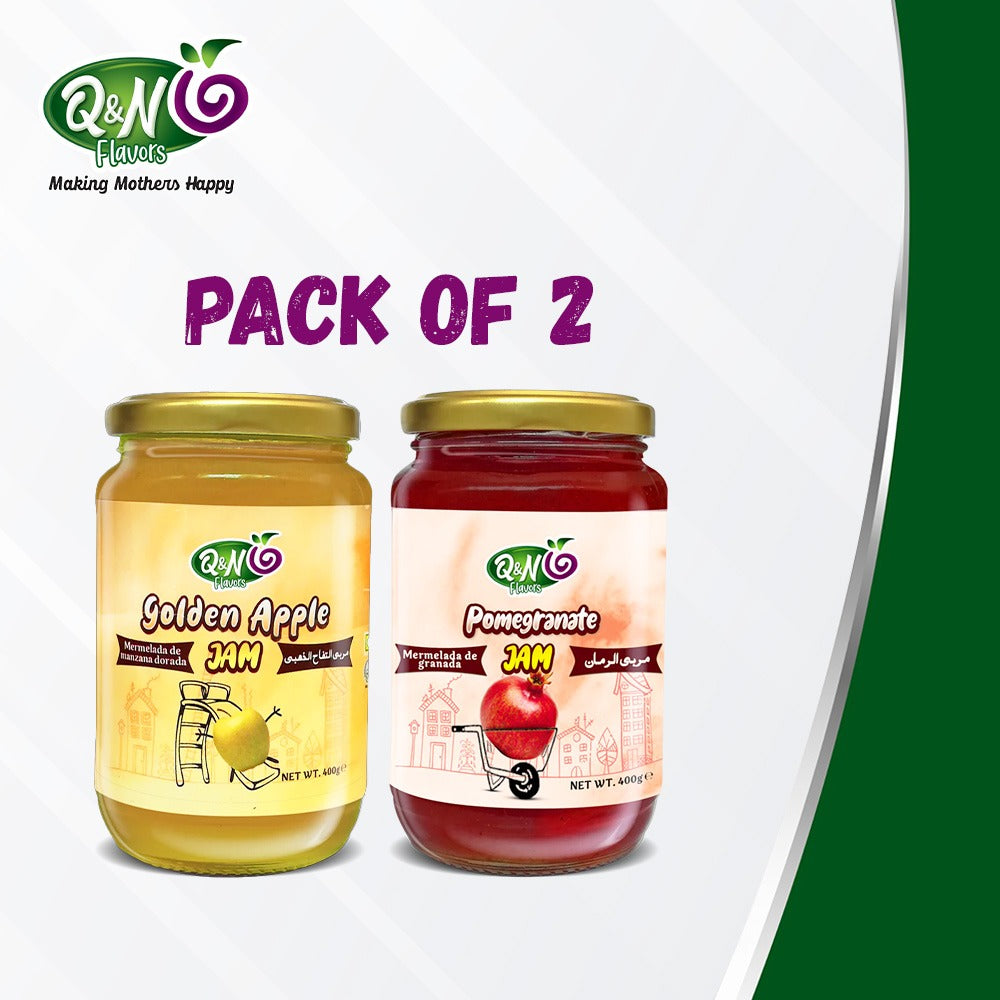 Q&N FLAVORS GOLDEN APPLE JAM / POMEGRANATE JAM 400GM