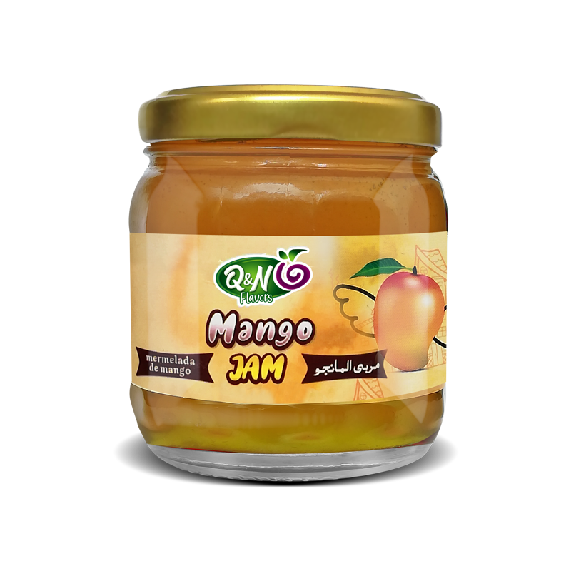 A jar of Q&N Flavors Mango Jam at wholesale price.