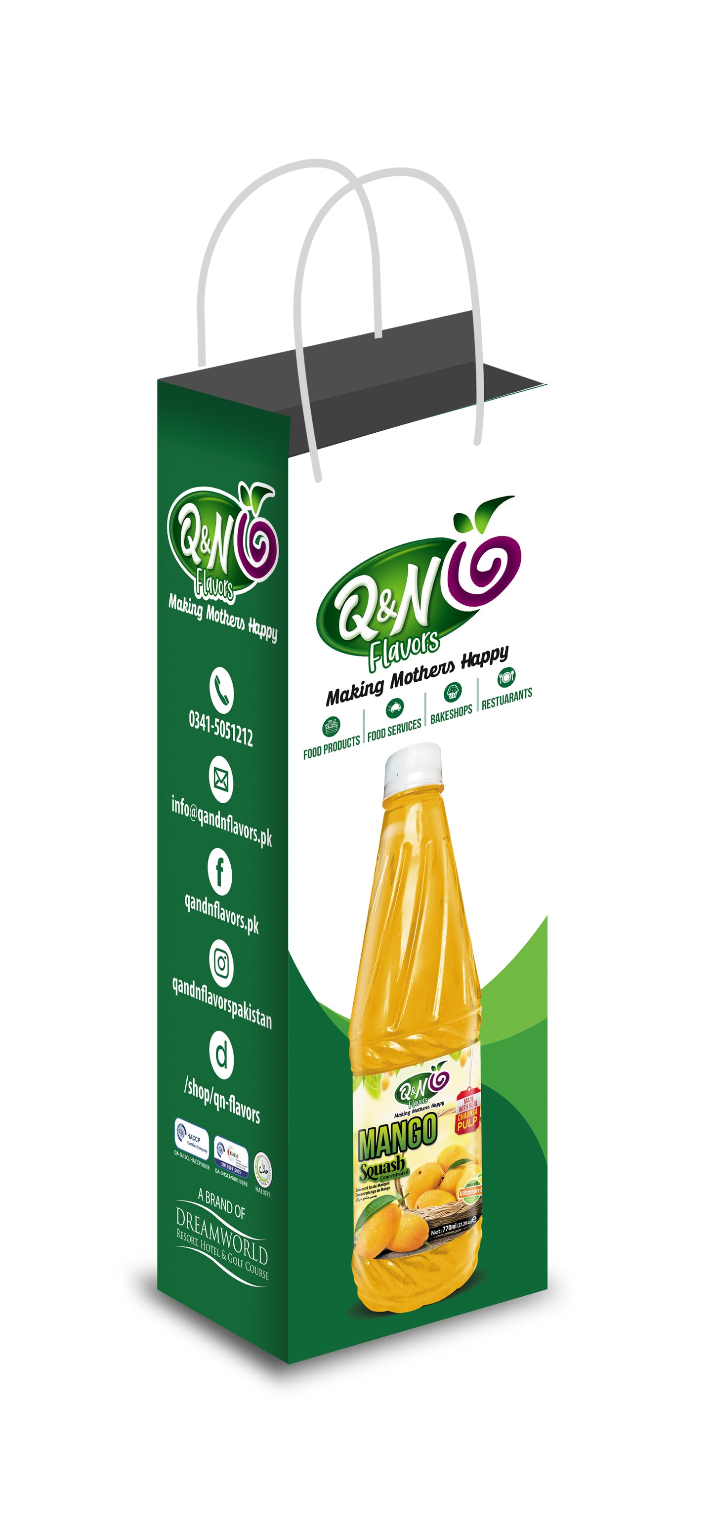 Q&N FLAVORS Single Bottle Bag With Lamination