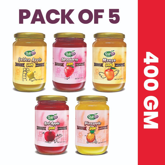 Q&N Flavors Pack of 5 Tropical Fruits Jam