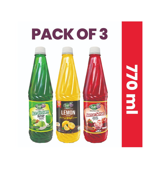 Bundle Deal - Lemon Squash Ice Cream Soda and Jam e Sehat Drink Syrup - 770ml