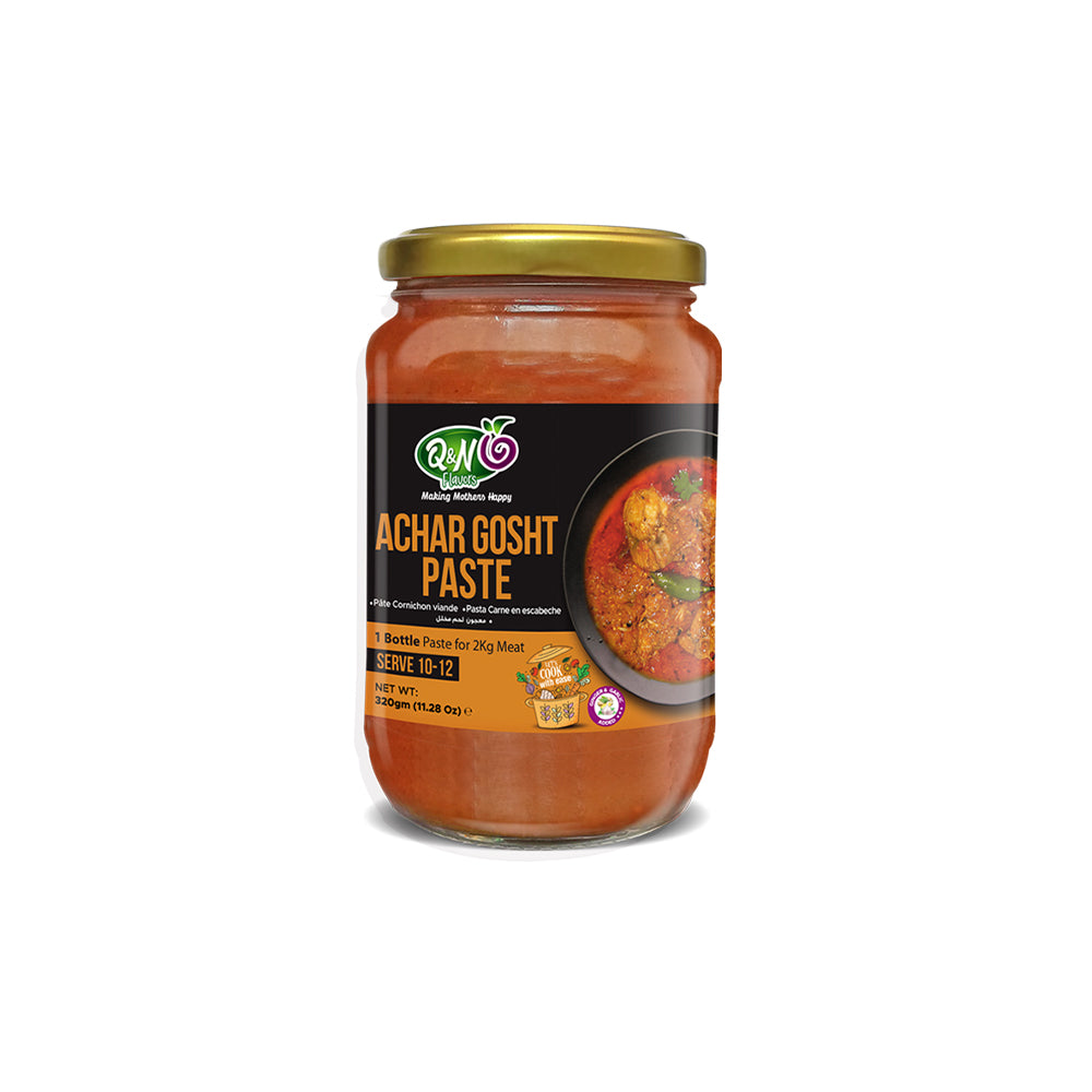 Q&N Flavors Achar Gosht Paste – 320g | Authentic Spicy Cooking Paste