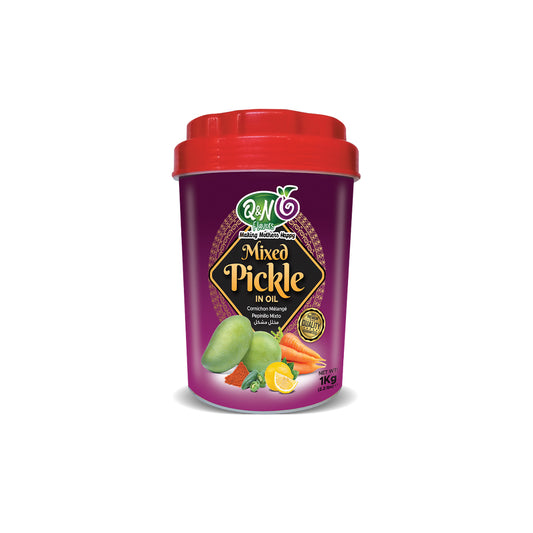 Q&N Flavors Mixed Pickle – 1kg | Traditional Spicy Desi Achar