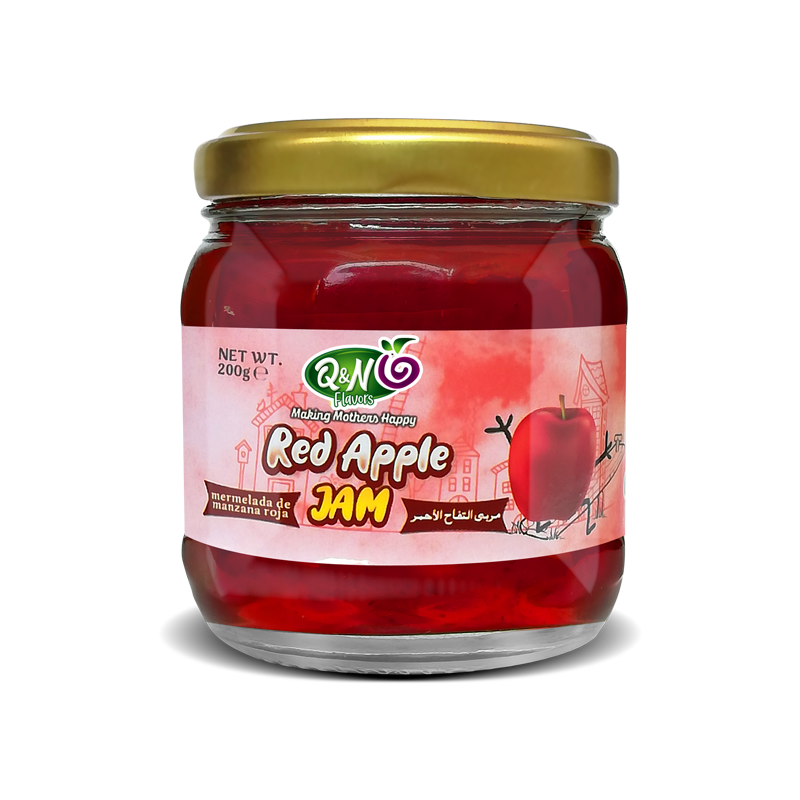A jar of Q&N FLAVORS Red Apple Jam 200GM easy to buy and affordable at wholesale price.