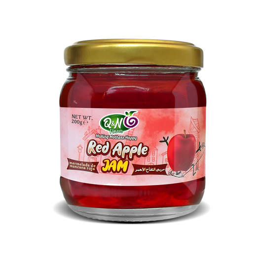 A jar of Q&N FLAVORS Red Apple Jam 200GM easy to buy and affordable at wholesale price.